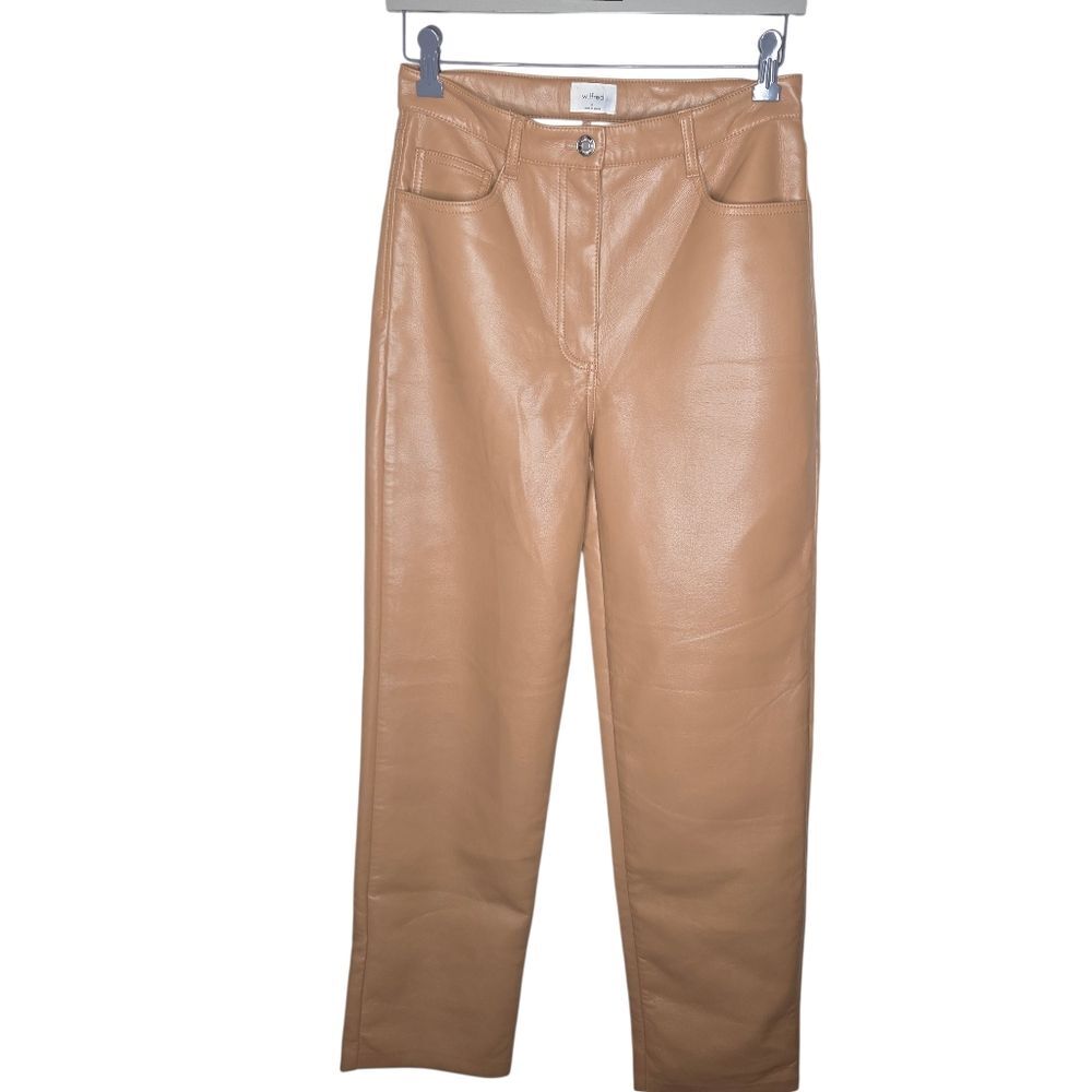 Wilfred Aritzia Melina high-waisted, straight-leg Faux Leather Pants Size 6